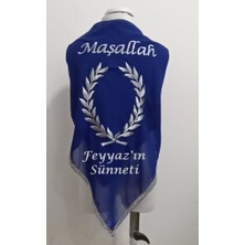 Moms And Babies Terzim Ayşenur Mavi Şifon Çelenk Maşallah Sünnet Nakış Işlemeli Kına Şalı Atkı Eldiven Isme Özel