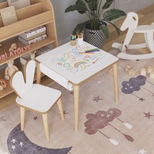 Obi Atölye Çocuk Oyun Aktivite Masası 45X45 cm - Kağıt Rulo Set - Montessori Sandalye Çalışma Masası