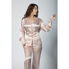 Saten Korse Detaylı Alt-Üst Pijama Takım