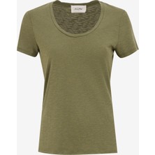 Haki Kadın Oversize T-Shirt JAC48VE25_VINTAGE Khak