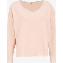 Krem Kadın Geniş Fit T-Shirt SON02GGE25_BISCUIT Vın