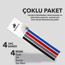 Davspor Kadın Elastik Kaydırmaz Silikonlu Saç Bandı Headband 4'lü Paket Renkli Materyal