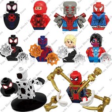 Wanglm Gri Yeni Örümcek Adam Film Karikatür Bebek Tuğla Nokta Miles Morales Gwen Stacy Mini Aksiyon Figürleri Oyuncaklar Birleştirin Marvel Model Çocuklar Hediye (Yurt Dışından)