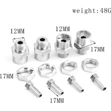 Gcp Like 4 Adet Metal Altıgen Adaptör 12MM Ila 17MM Tekerlek Altıgen Hub Adaptör Uzatma Dönüşüm Somunları 1/10 Rc Araba, Gümüş (Yurt Dışından)