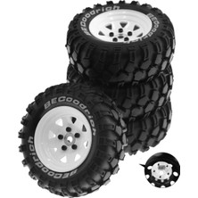 Gcp Like 93MM Metal 1.9 Inç Beadlock Jant Lastik Lastik Seti 1/10 Rc Paletli Araba Traxxas, Üçgen Delik 12MM Adaptör, Beyaz (Yurt Dışından)