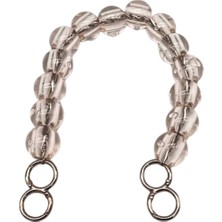 Angel Çanta Aksesuar 40 cm Şeffaf  Boncuklu Çanta Sapı Gümüş Metalli 8 Model Halkalı