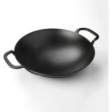 Lava Döküm Yuvarlak Wok Döküm Demir Yekpare Çift Kulplu Çap(Ø)38cm.