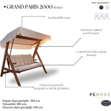 Aida Swings Grand Paris 2000 Iroko Üç Kişilik Ahşap Bahçe Salıncağı Krem