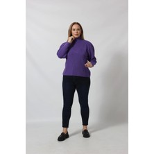 Moda Berray Çizgi Örgü Detaylı Kalın Balıkçı Yaka Kazak