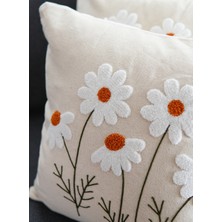 Ersperto Papatya Punch Panç Nakışlı Kırlent Kılıfı 1 Adet 43 x 43 cm