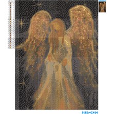 5d Elmas Taş Işleme Kiti 40X50 cm Kanatlı Melek Desen