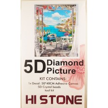 5d Elmas Taş Işleme Kiti 40X50 cm Deniz Kenarı Veranda Desen