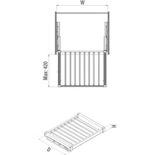 Starax S6709A Alüminyum Raylı Pantolonluk 80CM Antrasit