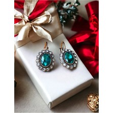 Fayra Accessories Kristal Taşlı Oval Küpe