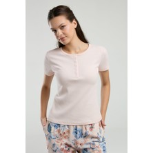 Arnetta Üst Kaşkorse Alt Dokuma Kumaş Kadın Pijama Takım, Cep Detaylı