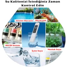 Art Nest Tds Metre Dijital Su Kalitesi ve Sıcaklık Ölçüm Cihazı 3in1