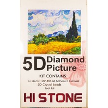 5d Elmas Taş Işleme Kiti 40X50 cm Buğday Tarlası Desen