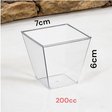 Brokoli Home Prizma Mika Plastik Kare Kap Küp Sunum Kase 200CC 20 Adet Mika Prizma