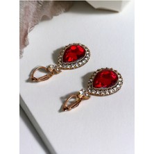 Fayra Accessories Elmas Montür Kristal Taşlı Su Damlası Küpe