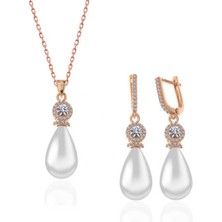 Gümüş Rose Damla Inci Kadın Set CSR2184730