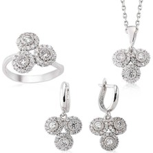 Gümüş Zirkon Taşlı Kadın Set CSR2182036