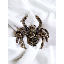Fayra Accessories İnci İşlemeli Örümcek Motif Broş