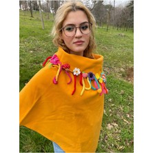 Madame Lucid Kaşe Kumaş El Yapımı Rengarenk Panço