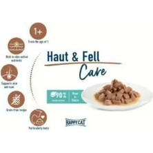 Happy Cat Deri ve Tüy Sağlığı Destekleyici Tavuklu Yetişkin Kedi Konservesi 85gr (3Adet)