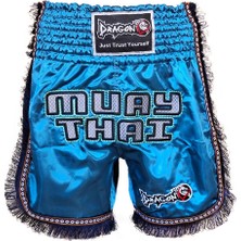 Dragondo MT3020 Apache Muaythai Şortu Turkuaz Püsküllü Muay Thai Şortu