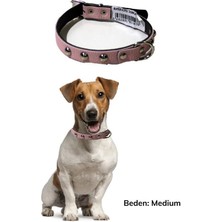 Yumuşak Dokulu Deri Köpek Gezdirme Boyun Tasması Medium