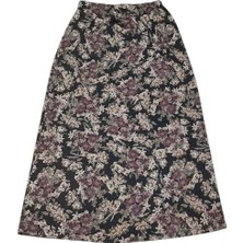 Ece Giyim Anne Beli Lastikli Desenli Iki Parçalı  Oskar Kumaş Çan Etek