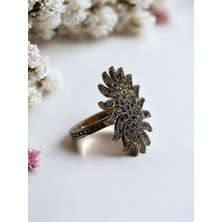 Fayra Accessories Black Diamond i Taşlı Güneş Figür Yüzük