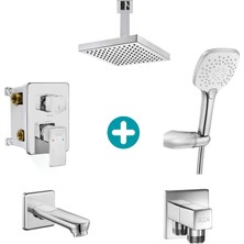 Eca Royal Ankastre Gömme Banyo Bataryası Duş Seti Tüm Parçalar Dahil Tavandan