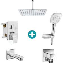 Eca Royal Ankastre Gömme Banyo Bataryası Duş Seti Tüm Parçalar Dahil 40X40