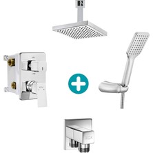 Eca Tiera Ankastre Gömme Banyo Bataryası Duş Seti Tüm Parçalar Dahil Tavandan