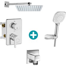 Eca Icon Ankastre Gömme Banyo Bataryası Duş Seti  Tüm Parçalar Dahil 30X30