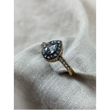 Fayra Accessories Swarovski Taşlı Su Damlası Yüzük