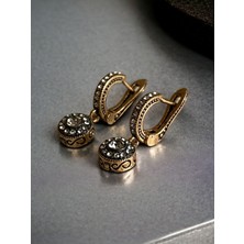 Fayra Accessories Zirkon Taşlı Yuvarlak Minimal Sallantılı Küpe