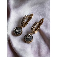 Fayra Accessories Zirkon Taşlı Yuvarlak Minimal Sallantılı Küpe