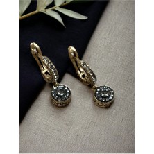 Fayra Accessories Zirkon Taşlı Yuvarlak Minimal Sallantılı Küpe