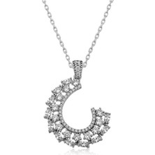 Gümüş Markiz Taşlı Kadın Kolye CSR2181202