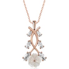 Gümüş Rose Bahar Çiçeği Kolye CSR2180763