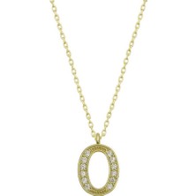 Gümüş Gold O Harfi Kadın Kolye CSR2184228