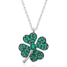 Gümüş Dört Yapraklı Yonca Kadın Kolye CSR2184469