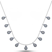 Gümüş Damla Nazarlı Şans Kadın Kolye CSR2181291