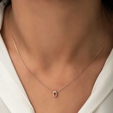 Gümüş Rose 3 Boyutlu Ö Harf Kadın Kolye CSR2183777