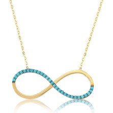 Gümüş Firuze Taşlı Sonsuzluk Kadın Kolye CSR2181727