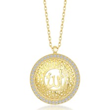 Caseras Gümüş Gold Allah Yazılı Kadın Kolye CSR2180972
