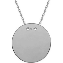 Gümüş Yuvarlak Plaka Kolye CSR2185057