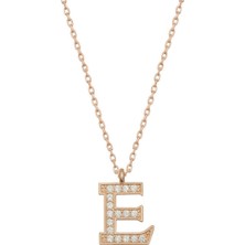 Caseras Gümüş Rose E Harfi Kadın Kolye CSR2184290